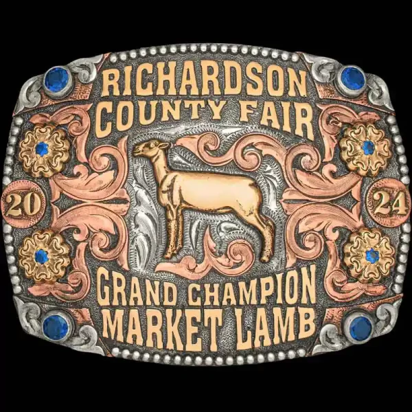 Make a statement at your livestock event or awards show with the Goldfield Custom Belt Buckle,! Customize this trophy buckle now!